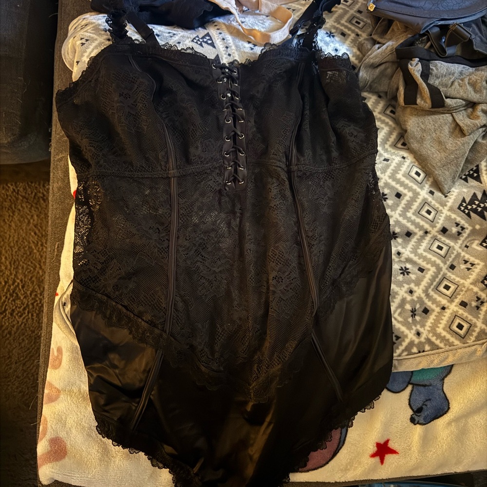 Elegant Black Lace Bodysuit